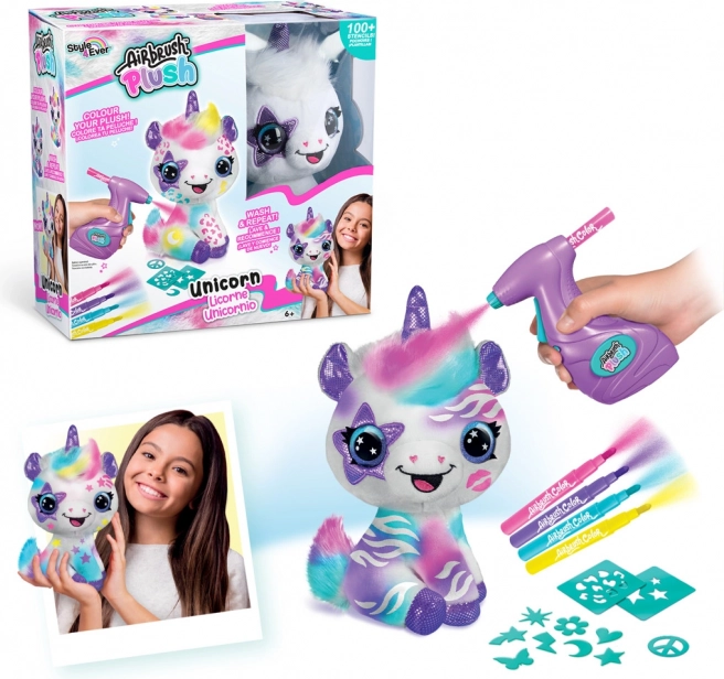 Airbrush studio – jednorožec kreativní plyšák k vybarvení
