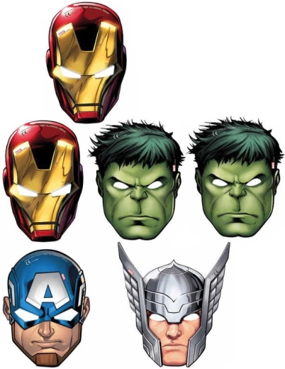 Marvel Avengers papírové masky 6 ks