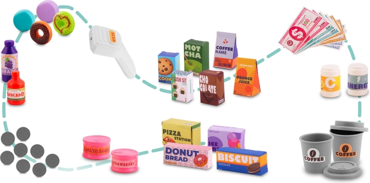 Bohatá sada doplňků pro hru na obchod