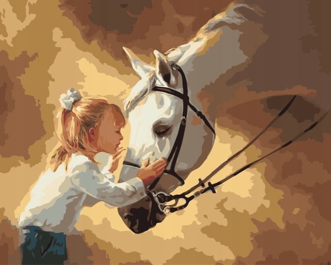 Norimpex Malování podle čísel Kůň s dívkou 40 × 50 cm