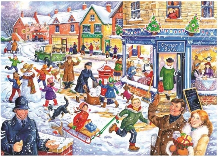 Puzzle Zimní radovánky ve městě, 250 velkých dílků