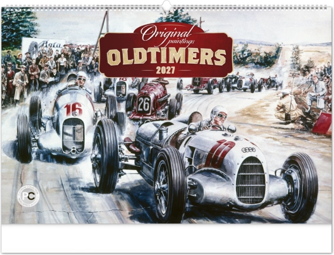 Notique nástěnný kalendář Oldtimers – Václav Zapadlík 2027 (64 × 42 cm)