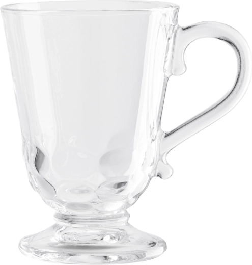 Altom Design Siena skleněný hrnek na stopce 320 ml, dekor Korále