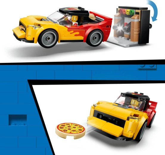 Sportovní rozvážkové auto s akcí na cestách