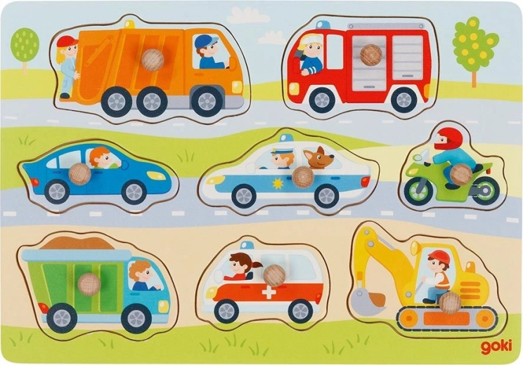 Puzzle s úchyty pro batolata - Vozidla