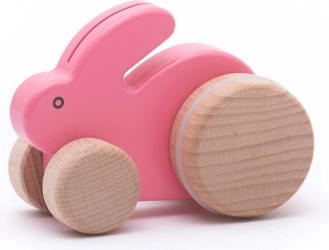 Bajo malý růžový dřevěný králíček do ruky