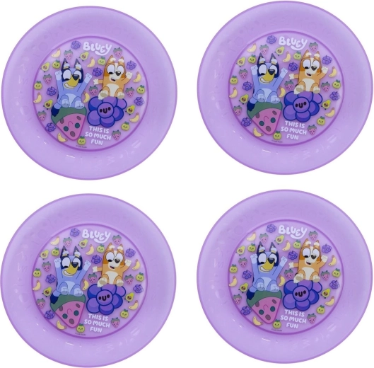 Sada dětských talířků Bluey fialová (4 ks)