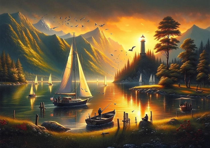 Puzzle Zlaté břehy 1000 dílků