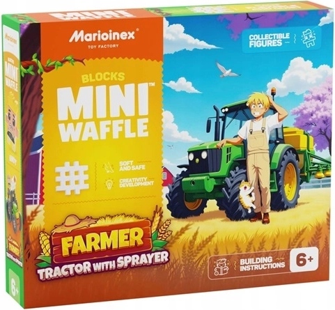 Marioinex Mini waffle Farmář – traktor s postřikovačem (50 dílků)