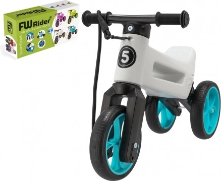 Odrážedlo Funny Wheels Rider SuperSport 2v1 s popruhem – Bílo-tyrkys
