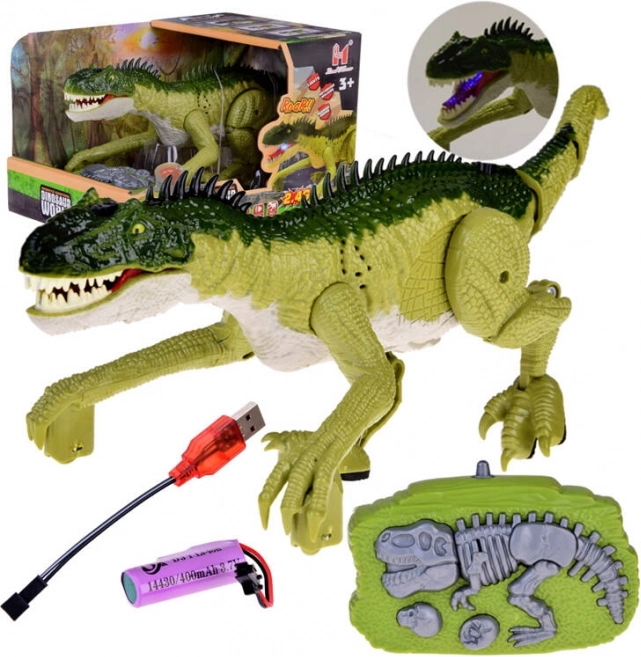 Zelený zdaleka řízený dinosaur s dálkovým ovládáním