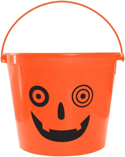 Halloweenský kyblík na sladkosti šílená dýně 14 × 11 cm