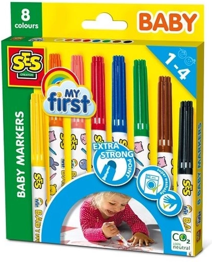 SES My First dětské fixy 8 barev se silným kulatým hrotem