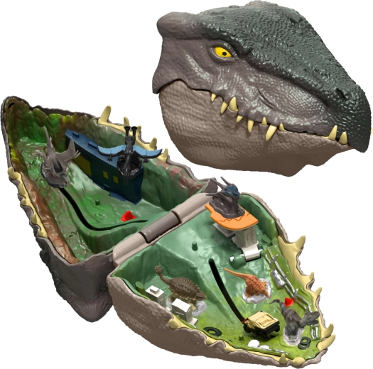 Přenosná hlava dinosaura, která ukrývá herní svět