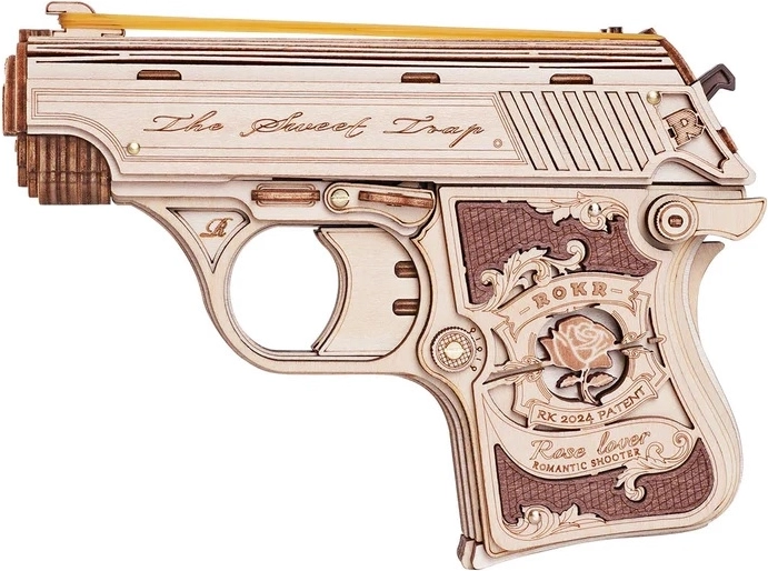 3D dřevěná skládačka Mini pistole Justice Guard