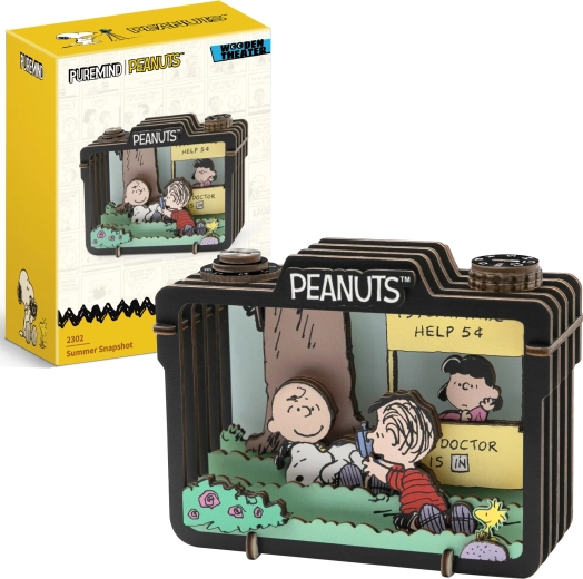 Puremind dřevěný 3D model PEANUTS Snoopy – letní scéna Summer Snapshot
