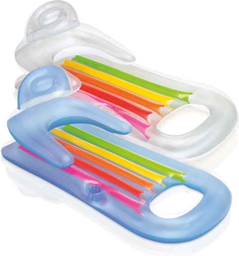 Nafukovací lehátko a křeslo do vody 2v1 INTEX King Cool 160 × 85 cm modré