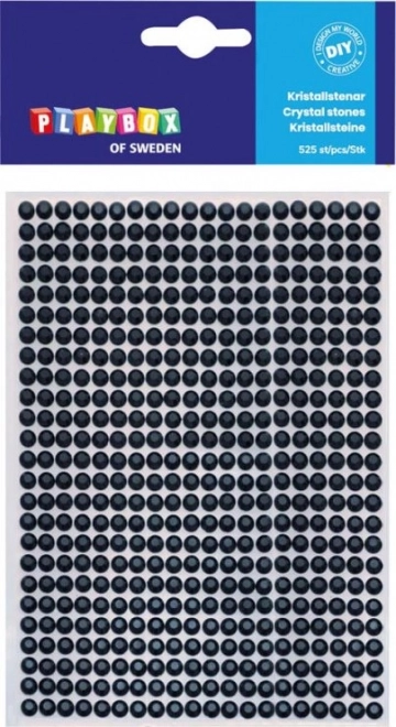 Samolepicí černé kamínky PLAYBOX 5 mm, 525 ks