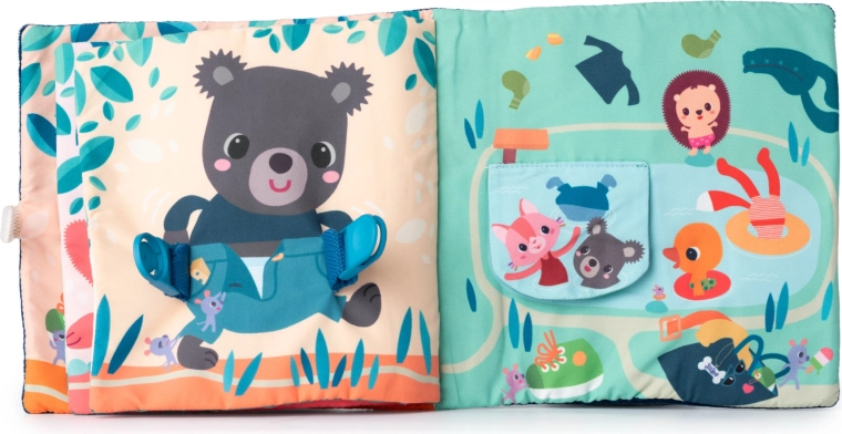 Lilliputiens - textilní knížka Učíme se oblékat pejsek Jules