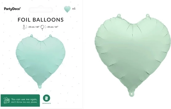 Foliový balónek srdce 45 cm matná zelená