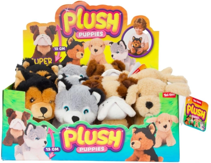 Plyšový pejsek štěně 15 cm, různé druhy - 1 kus