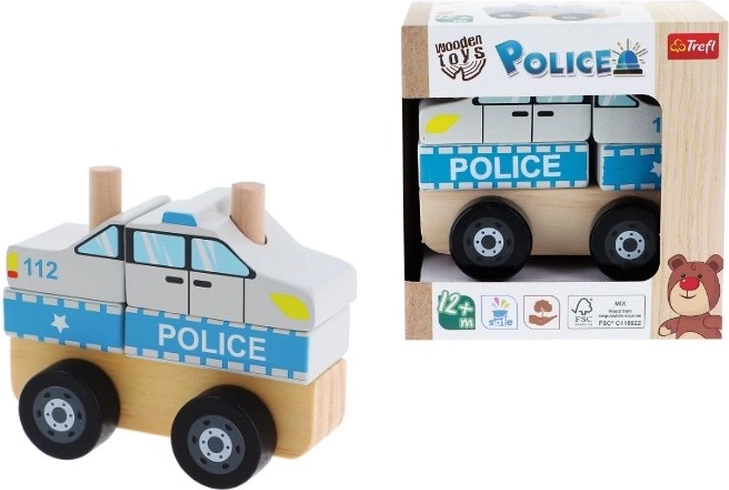 Trefl dřevěná hračka policejní auto