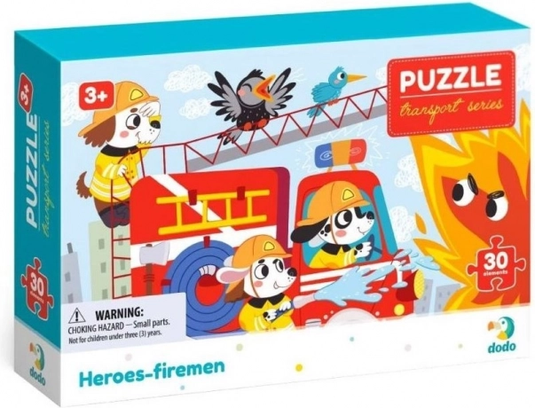 DODO puzzle doprava: hrdinové hasiči, 30 dílků