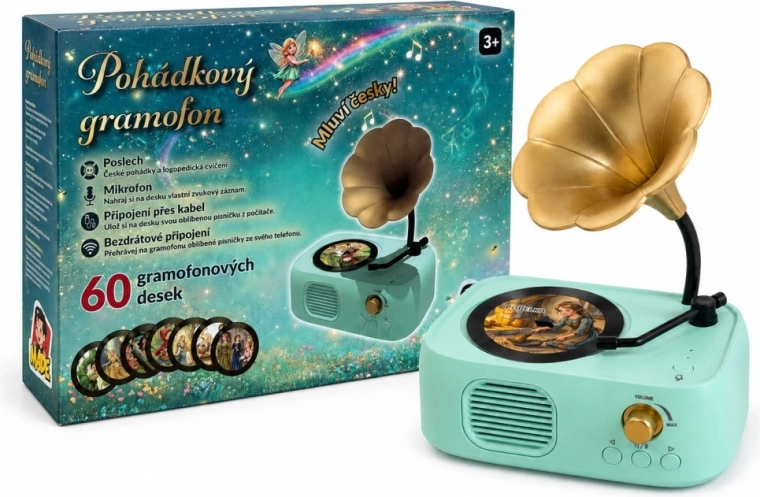 MaDe kouzelný gramofon s pohádkami, písničkami a zvuky CZ (60 disků)