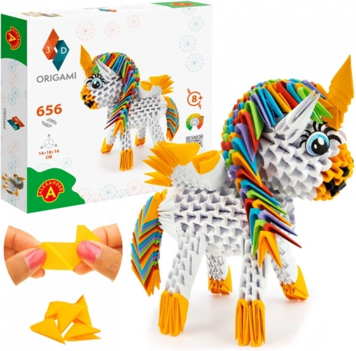 ALEXANDER 3D origami – jednorožec, 656 dílků