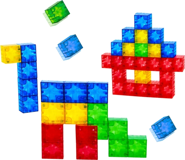 Barevné průhledné kostky pro 2D i 3D konstrukce