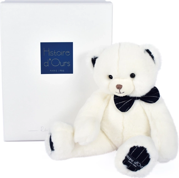 plyšový medvídek s tmavě modrým motýlkem 30 cm – Doudou Histoire d’Ours