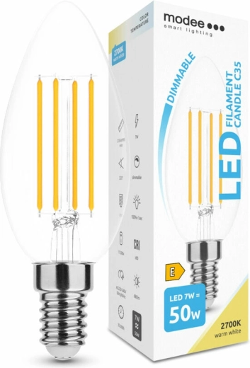 LED žárovka svíčka C35 7 W E14 806 lm teplá bílá, stmívatelná