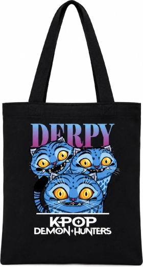 Nákupní taška K-Pop Demon Hunters Derpy černá