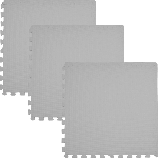 Pěnová podložka HUMBI 180×60 cm – voděodolné puzzle, 3 ks, světle šedá