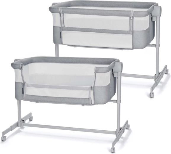 Kinderkraft Nestee up 2 přístavná postýlka 2 v 1 full light grey