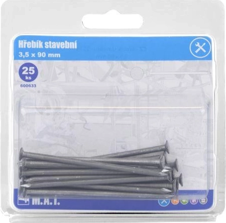 Stavební hřebíky 90 × 3,5 mm, 25 ks
