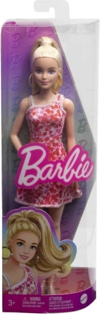 Barbie Fashionistas panenka v růžovo‑červených šatech