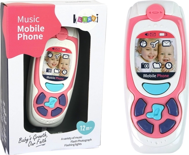 Dětský vzdělávací mobilní telefon Melodia růžový