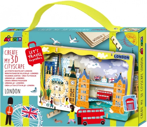 3D dřevěné puzzle městská panoramata – Londýn