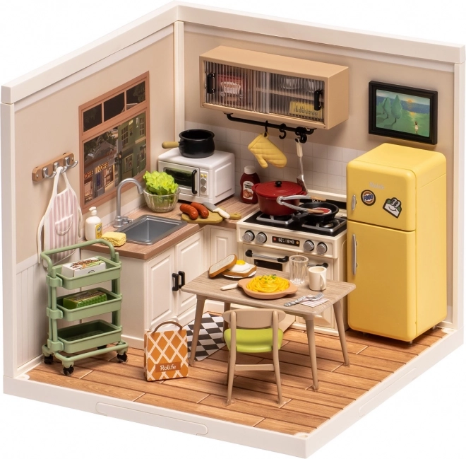 Robotime miniaturní domeček Kuchyňka Happy Meals