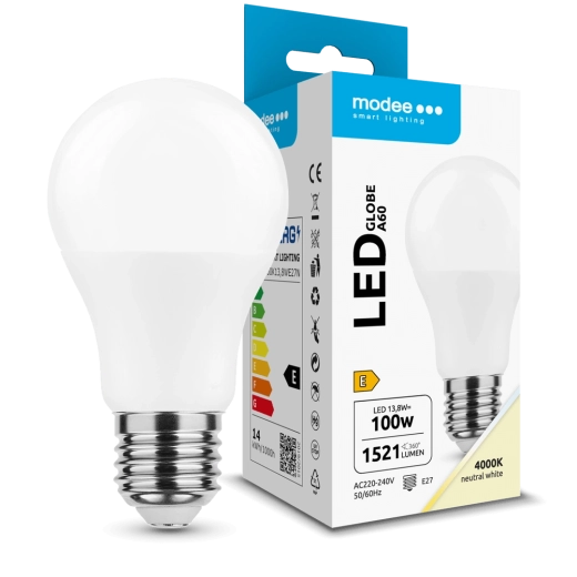 LED žárovka Globe A60 13,8 W E27 360° 4000 K 1521 lm