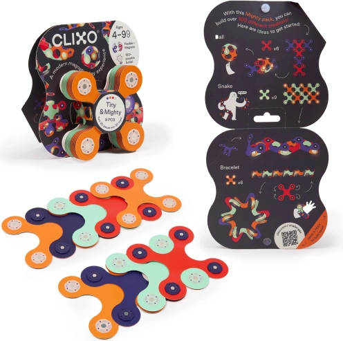 CLIXO Tiny & Mighty Space – magnetická stavebnice 9 ks, svítící ve tmě