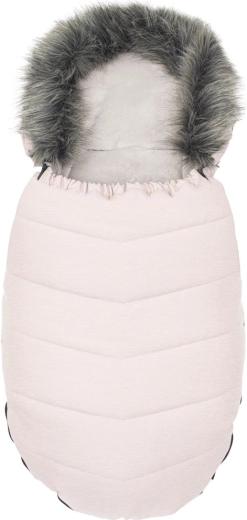 Dětský fusak s kožušinou dusty pink NEW BABY