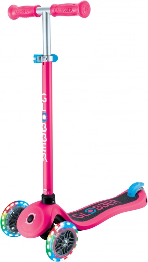 Globber Koloběžka tříkolečková Primo Lights V2 Fuchsia Pink svítící kolečka