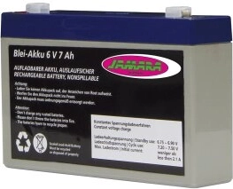Olověný akumulátor 6 V 7 Ah pro dětská elektrická vozítka JAMARA
