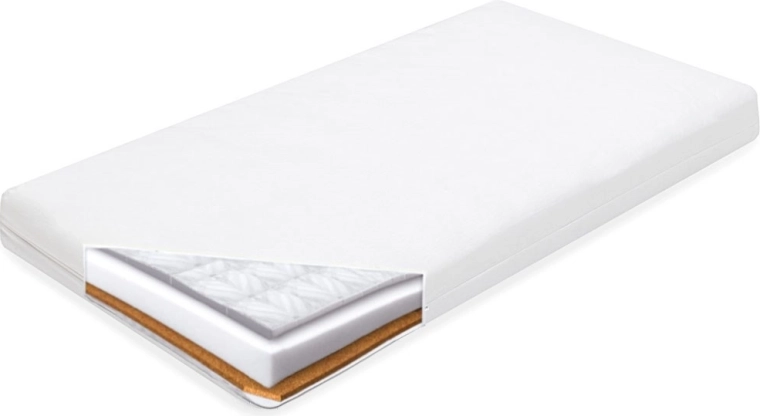 Dětská matrace New Baby Standard 120 × 60 × 11 cm pohanka–pěna–kokos, bílá