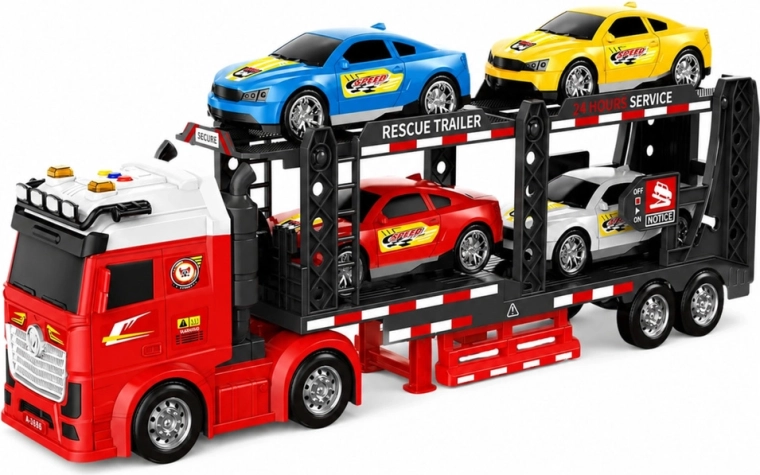Dvoupatrový autotransportér pro 4 vozy