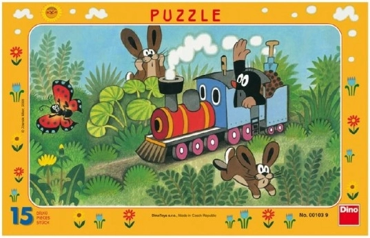 Dino papírové puzzle Krtek a lokomotiva
