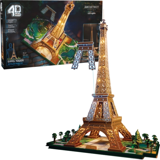 4D Build Eiffelova věž s LED osvětlením – 3D model k sestavení