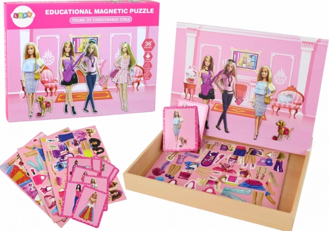 Magnetické vzdělávací puzzle – motiv panenky